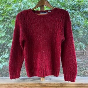 Bramble Lane Women's Vintage Red Chunky Knit Sweater Size M